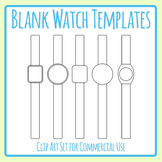 Blank Smart Watch Templates for Cutting & Wearing Craft Clock Outlines Clip Art