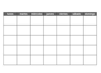 Preview of Blank Spanish Calendar
