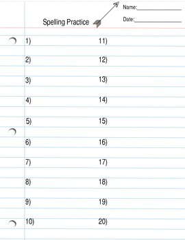 blank spelling sheets by ilcc teachers pay teachers