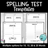 Blank Spelling Test 10 Words - 15 Words - 20 Words - 25 Wo