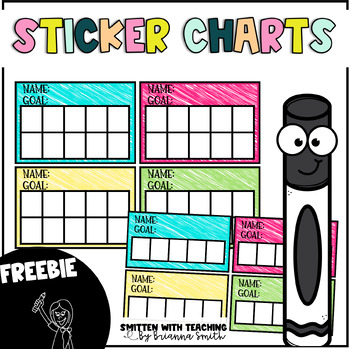 Preview of Blank Sticker Charts - Behavior Management and Academic Goals {Editable} {FREE}