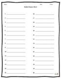 Blank Student Answer Sheet 30 Questions