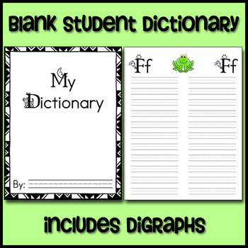 Preview of Blank Student Dictionary