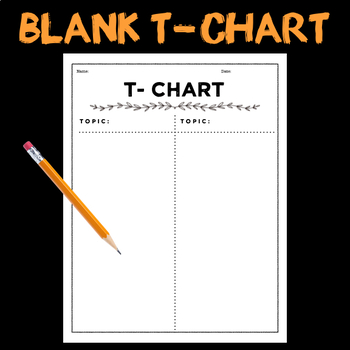 Preview of Blank T Chart Template