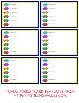 Preview of Blank Tab and Type Trivial Pursuit Cards