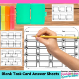 Task Card Recording Sheets: Answer Sheets for Task Cards