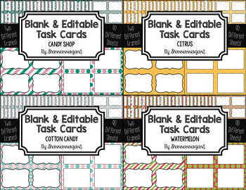 Preview of Blank Task Cards - Bundle: Marketplace | Editable PowerPoint