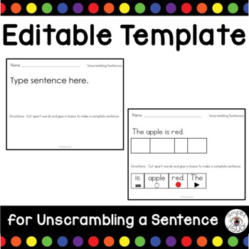 Preview of Blank Template for Unscrambling a Sentence