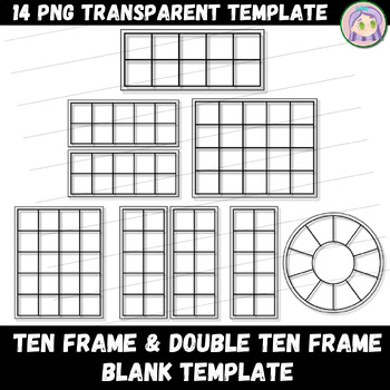 Preview of Blank Ten Frame Template, Blank Double Ten Frame Template
