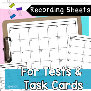 Preview of Blank Test and Task Card Student Answer Recording Sheet Free