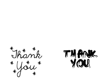 Preview of Blank Thank You Cards, 2 Font Choices