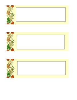 Preview of Blank Thanksgiving Word Wall Cards