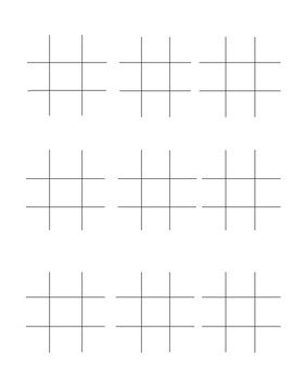 Preview of Blank Tic Tac Toe sheets