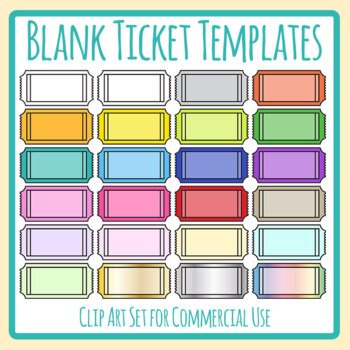 Blank Ticket Templates - Show or Even Tickets Clip Art / Clipart