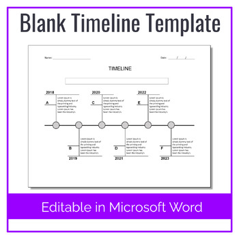 Preview of Blank Timeline Template | Editable in Microsoft Word