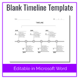 Blank Timeline Template | Editable in Microsoft Word