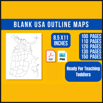 Preview of Blank USA Maps to Practice Labeling | 5th & 6th Grade Worksheets
