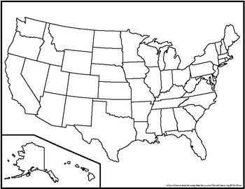 Preview of Blank United States Maps (Four map versions with Quiz)