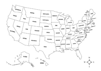 Blank United States Maps to Practice Labeling for Students and ...