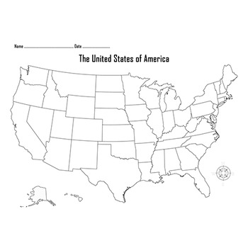 Blank United States of America Maps,Easy to Use,Full Page,Version with ...