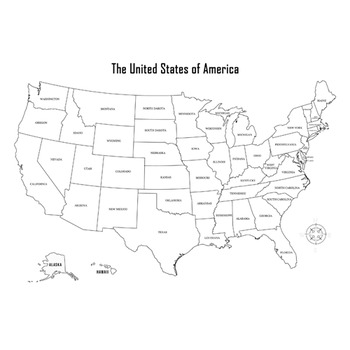 Blank United States of America Maps,Easy to Use,Full Page,Version with ...