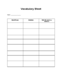 Blank Vocabulary Sheet