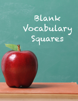 Blank Vocabulary Squares 2 by Kristen Prebble TpT