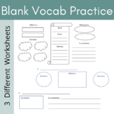 blank vocabulary worksheets teaching resources tpt