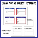 Blank Voting Ballot Template | Mock Election Day Paper Pri