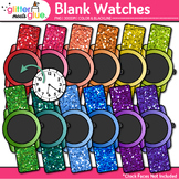 Blank Watchband Clipart: 13 Rainbow Glitter Watches Time C