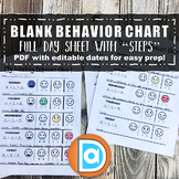 Blank Weekly Behavior Charts | Full Day | With Steps | PDF