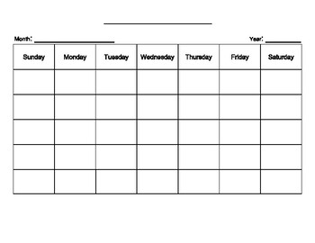 Preview of Blank Weekly Calendar