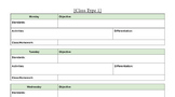 Blank Weekly Lesson Plan - Multiple Class Topics!