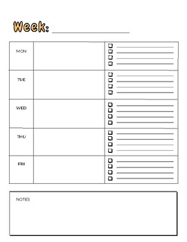 Blank Weekly Planner/To Do List by HeyMissEK | TPT