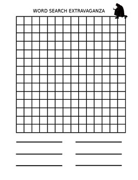 Preview of Blank Word Search Template
