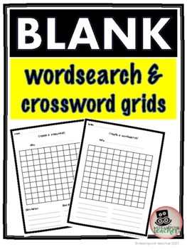 Preview of Blank Wordsearch & Crossword Grids