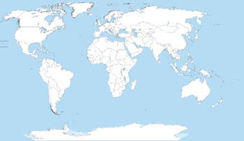Preview of Blank World Map for K-12 country / continent education and learning