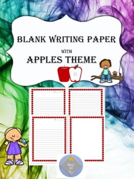 Preview of Blank Writing Papers with Borders Apple Theme