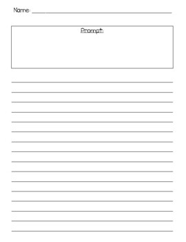 Preview of Blank Writing Prompt Paper