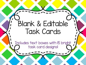 Editable Task Cards by Simply Bright and Beautiful | TPT