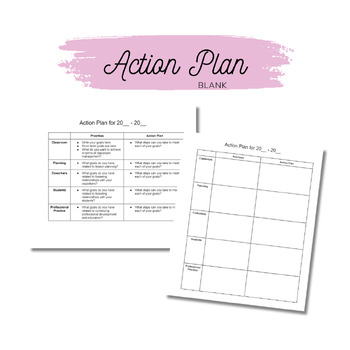 Preview of Blank and Guided School Year Action Plan Template