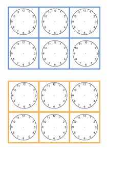Preview of Blank clock faces bingo boards x6