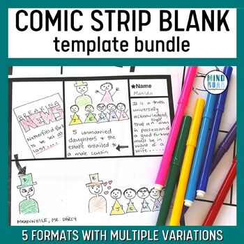 Preview of Blank comic strip template bundle | One pager assignment blank templates