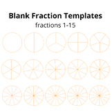 Blank fraction templates,fractional clipart,blank circle t
