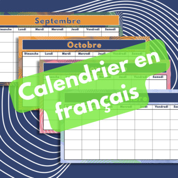 Preview of Blank french calender / Calendrier vierge en français