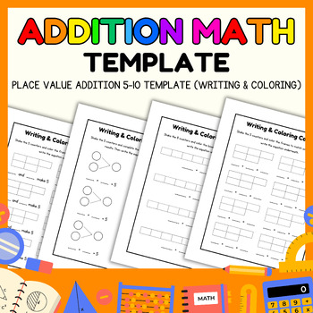Preview of Blank math sheet l Place value addition template l Write Practice Number 5 to 10