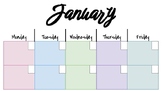 Blank monthly planner