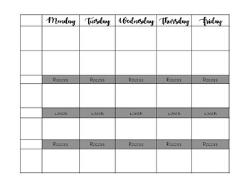 Blank schedule by Mme Bianca | Teachers Pay Teachers