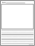 FREE Blank writing page 3 lines with picture box / First G