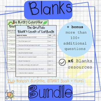 Preview of Blank's Levels of understanding BUNDLE | Speech and language therapy | SLT | SLP
